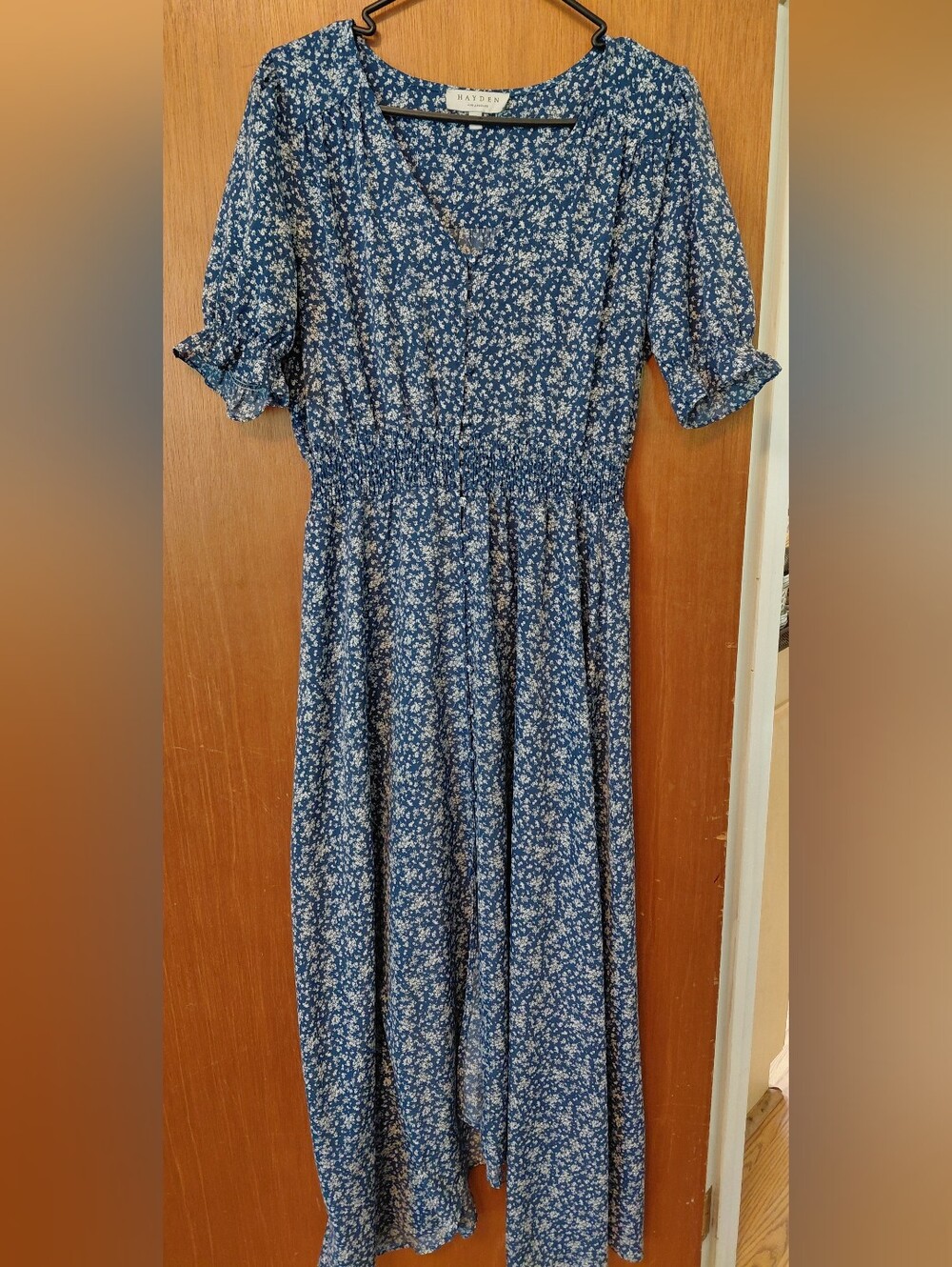 Hayden Los Angeles/Baltic Born Blue Floral Midi Dress- Lightweight Women's Dress